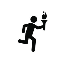 Gymnast running vector icon.  Editable stroke. Linear style sign for use on web design and mobile apps, logo. Symbol illustration. Pixel vector graphics - Vector