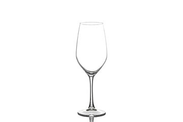 Empty glass for red wine on a white background.