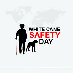 White Cane Safety Day. 15 October. White cane international day concept. Vector illustration.