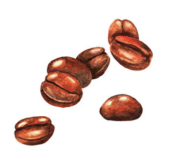 Coffee beans, watercolor 1.3