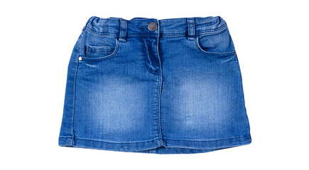 Blue denim mini skirt isolated on white background, Blue denim mini skirt isolated on white...