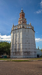 Monastery corner tower also known as `Duck tower`. The Holy Trinity St. Sergius Lavra, Russia