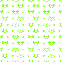 Abstract Seamless Pattern Green Doodle Background Vector