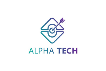 Letter A technology hunt logo  