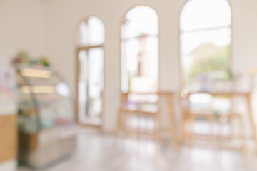 Coffee shop or cafe restaurant interior blur for background