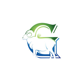 goat letter g icon logo design template