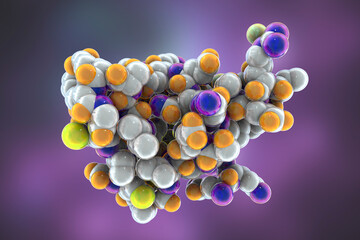 Molecule of Survival motor neuron protein, SMN, 3D illustration