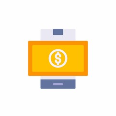 Mobile money icon in flat style. Vector icon illustration