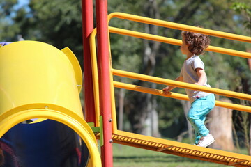 child playing on playground