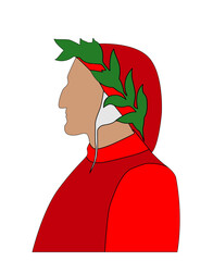 Illustration of the portrait of Dante Alighieri