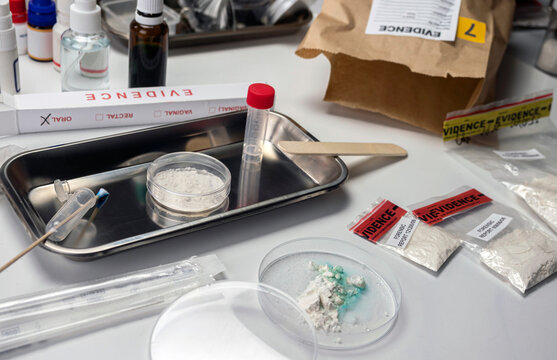 crime lab positive drug test, conceptual image