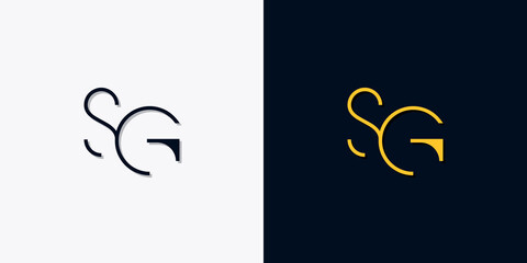 Minimalist abstract initial letters SG logo.