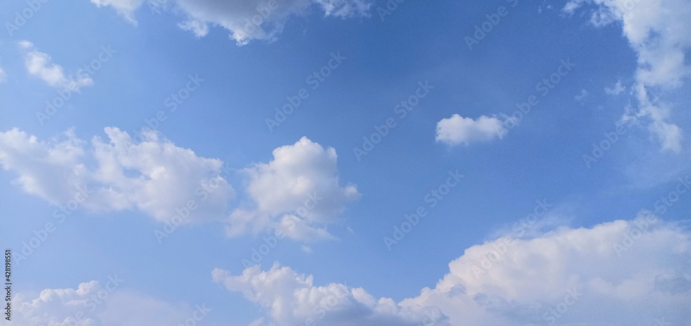 Wall mural blue and white on the sky to morning.