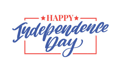 4th of july independence day lettering background