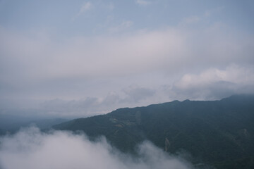 clouds in the mountains