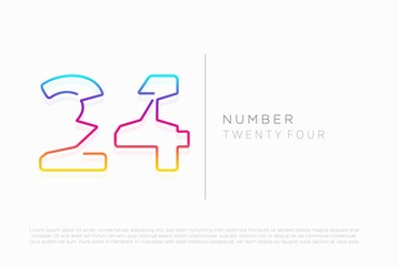 Number 24 twenty four logo icon design, vector template