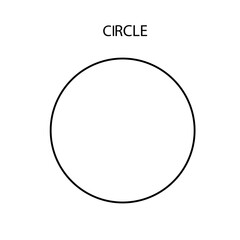 Vector black linear sphere for game, icon, package design, logo, mobile, ui, web, education. Circle on a white background. Spherical shape illustration. Outline.