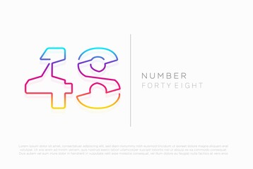 Number 48 forty eight logo icon design, vector template