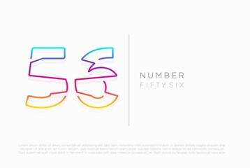 Number 56 fifty six logo icon design, vector template