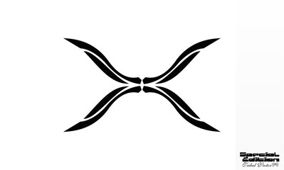 line tribal x vector logo