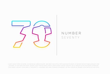 Number 70 seventy logo icon design, vector template