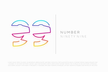 Number 99 ninety nine logo icon design, vector template