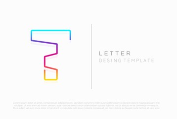 T letter logo, vector icon desing