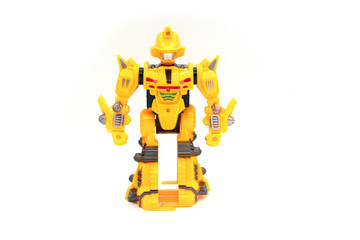 Toy robot isolated on white background