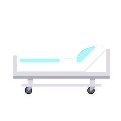 Hospital bed vector. Hospital bed on white background.