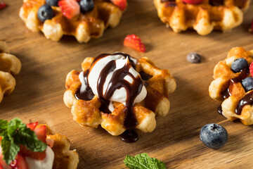 Homemade Sweet Dessert Belgian Waffles