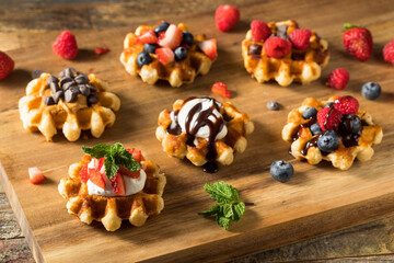 Homemade Sweet Dessert Belgian Waffles