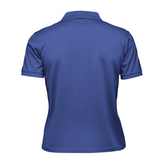This Back View Fabulous Women's Collar T Shirt Mockup In Deep Ultramarine Color, will help you to...