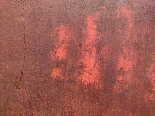 Rusty metal background with streaks of rust. Corroded metal background. Rust stains. Rystycorrosion.