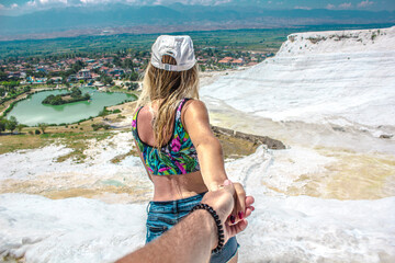 girl follow me view at Pamukkale Turkey