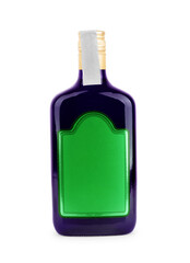 Close-up of reusable, steel thermo water bottle, black matte of color, isolated on white background with copy space. Zero waste. Say no to plastic disposable bottle. Environment concept.