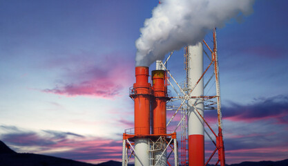 Oil and gas petrochemical industrial. Oil refinery petrochemical plant factory from Osaka chemical...