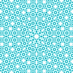 Turquoise white african motifs Tanzania geometric seamless pattern vector design.