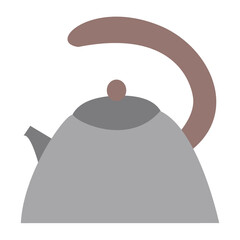 Vector illustration of kettle. Kitchen utensils.