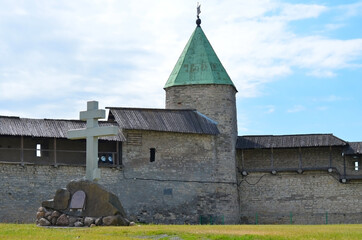 On the territory of the Holy Trinity Cathedral in Pskov. One of the oldest sights in Russia