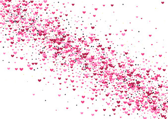 Red Bright Star Texture. Purple Like Backdrop. Confetti Scatter Illustration. Pink Heart Card. Explosion Background.