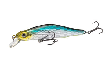 Wobbler with hooks for fishing as bait for fish, which is used for spinning. Fishing tackle for a...