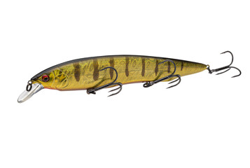 Wobbler with hooks for fishing as bait for fish, which is used for spinning. Fishing tackle for a...