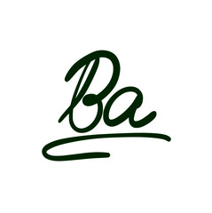 Ba initial handwritten logo for identity