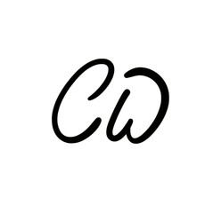 CW initial handwritten logo for identity