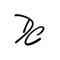 DC initial handwritten logo for identity