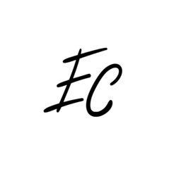 EC initial handwritten logo for identity
