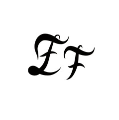 EF initial handwritten logo for identity