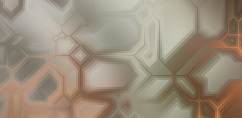 Layers of colorful and vibrant geometrical shapes. Digital illustration of a tech layout. Futuristic design template.