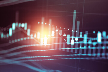 Financial data in term of a digital prices on LED display. A number of daily market price and quotation of prices chart to represent candle stick tracking in Forex trading.	