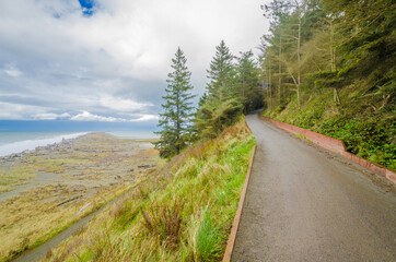 Fragment of ocean view from Port Angeles Waterfront Trail in Olympics park, Washington, USA